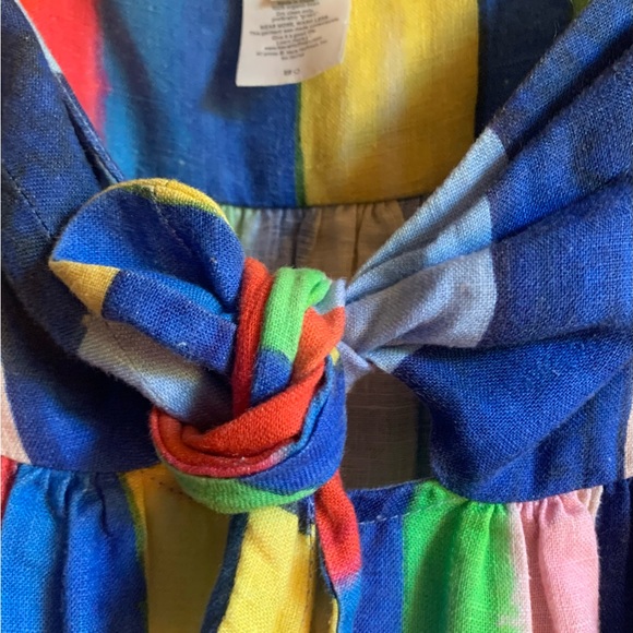 MARA HOFFMAN ORGANIC LINEN ANKLE DRESS TIE FRONT STRIPES SIZE 2 - Picture 4 of 10